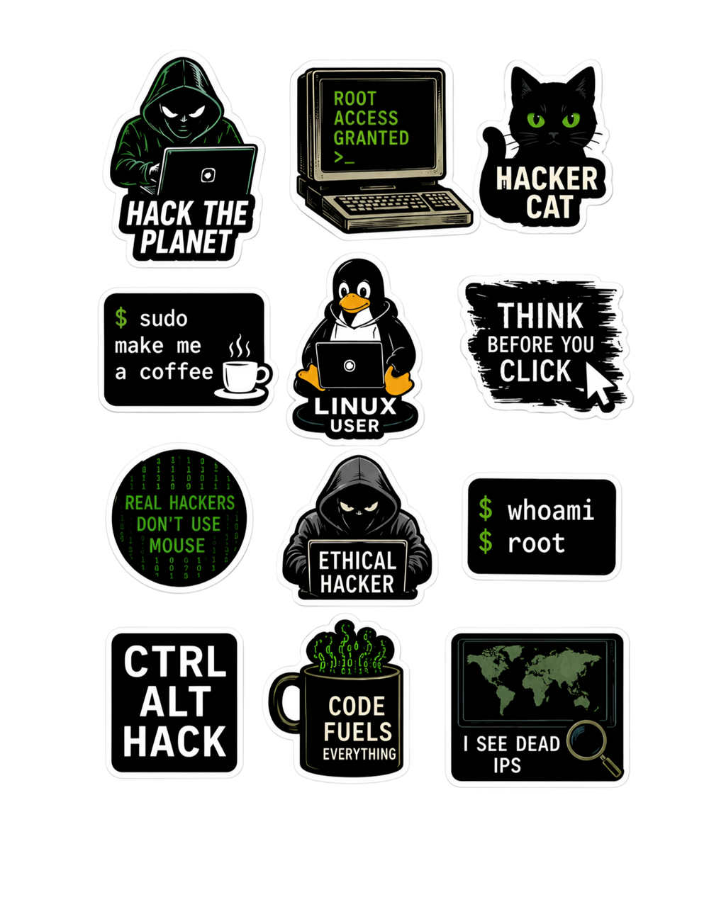 Cybersecurity Sticker Pack ( Pack of 3 | 36 Stickers)