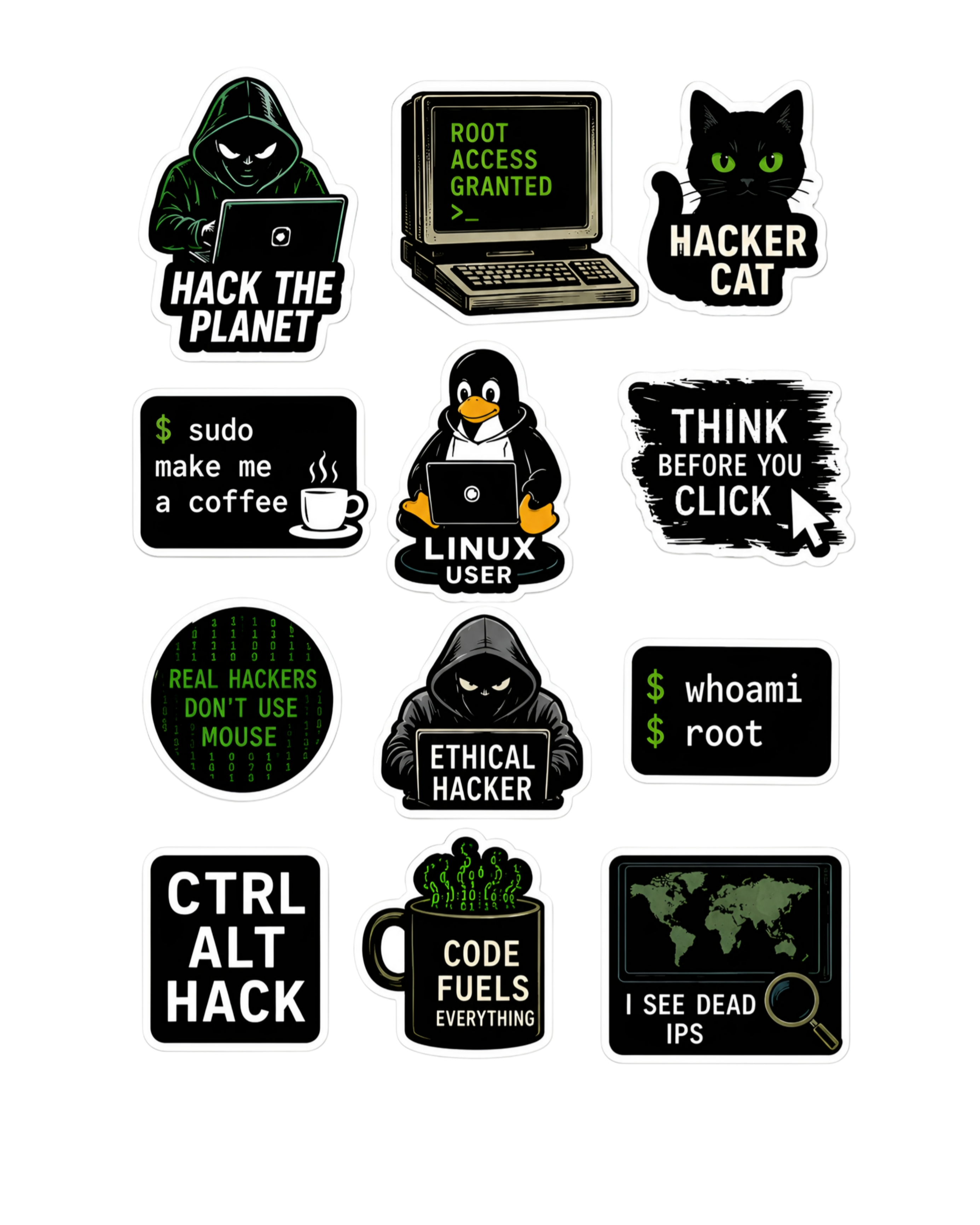 Cybersecurity Sticker Pack ( Pack of 3 | 36 Stickers)