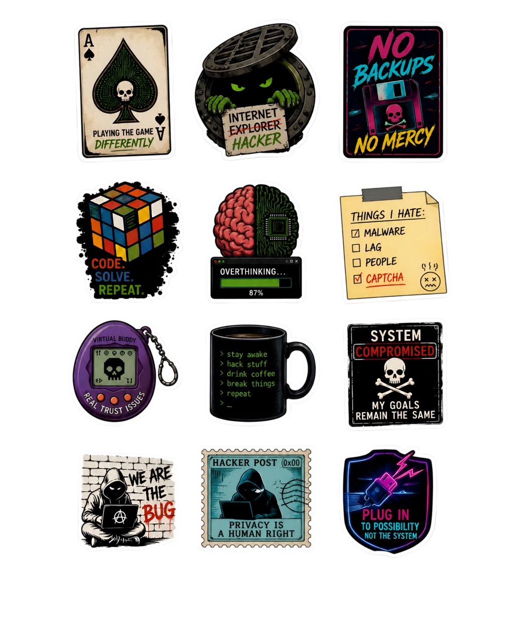 Cybersecurity Sticker Pack ( Pack of 3 | 36 Stickers)